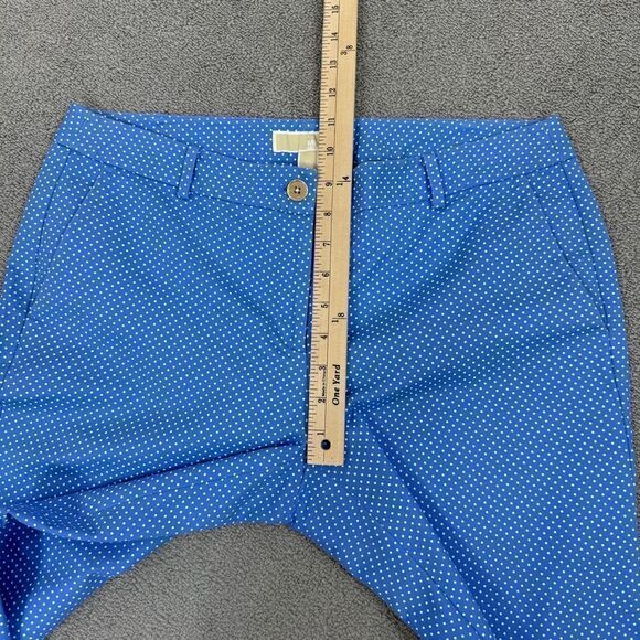 Michael Michael Kors Polkadot Crop Chino Pants Blue White 10 Cotton Twill - Picture 14 of 15